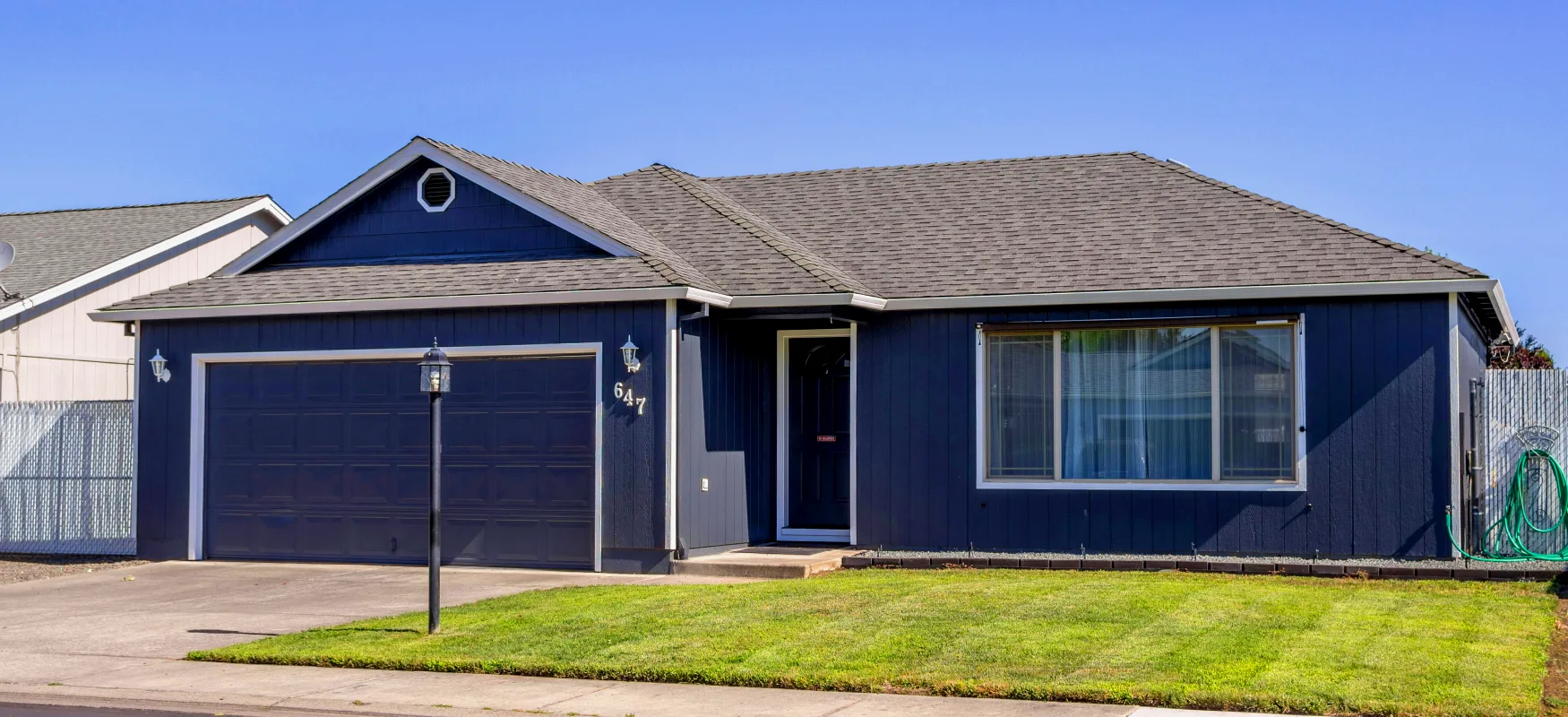 Blue One Story House Photo